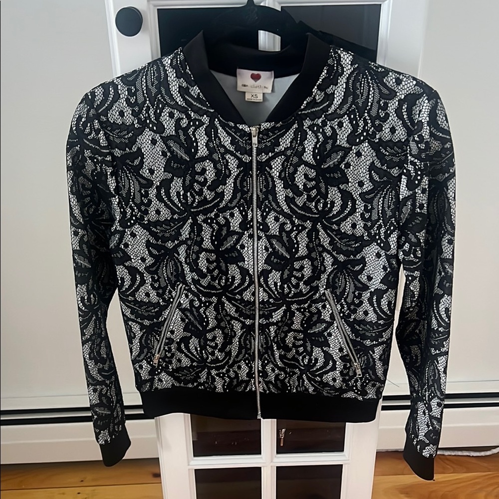 One Clothing Black and White Bomber Jacket